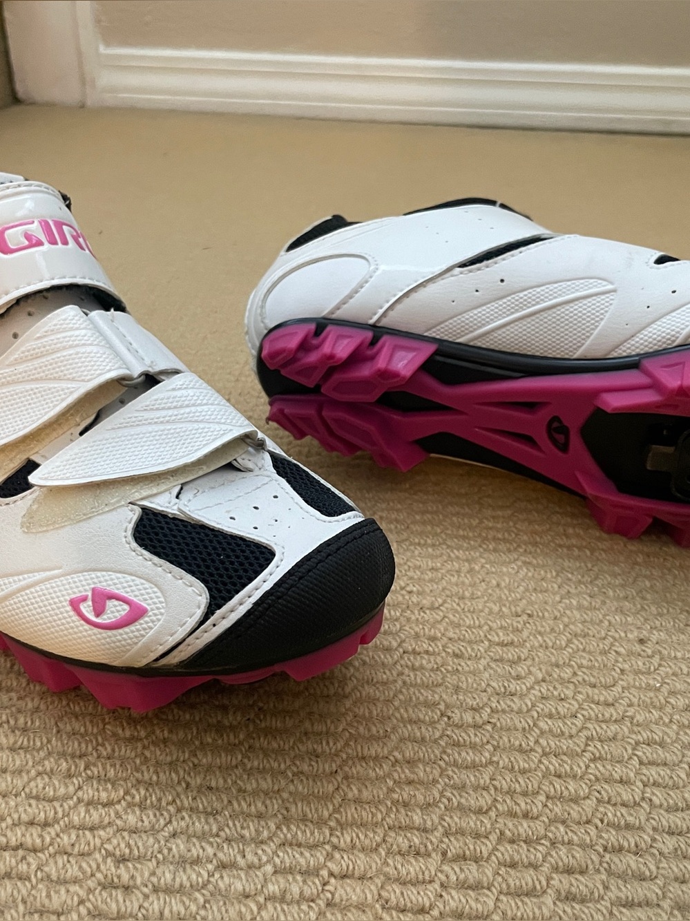 Giro White, Black and Pink Women’s Cycling Shoes